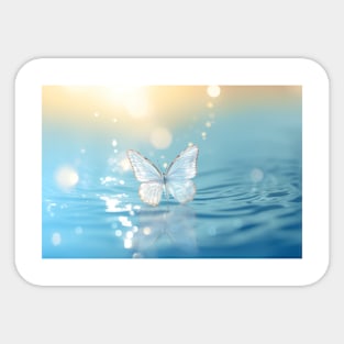 Butterfly Water Nature Serene Tranquil Sticker